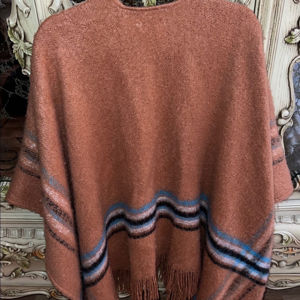 Free People Rust and Blue Striped Wrap - Picture 6 of 7